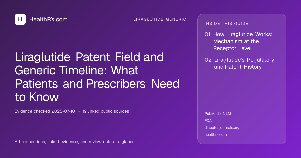 Evidence overview for Liraglutide Patent Field and Generic Timeline: What Patients and Prescribers Need to Know