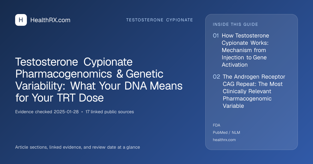 Evidence overview for Testosterone Cypionate Pharmacogenomics & Genetic Variability: What Your DNA Means for Your TRT Dose