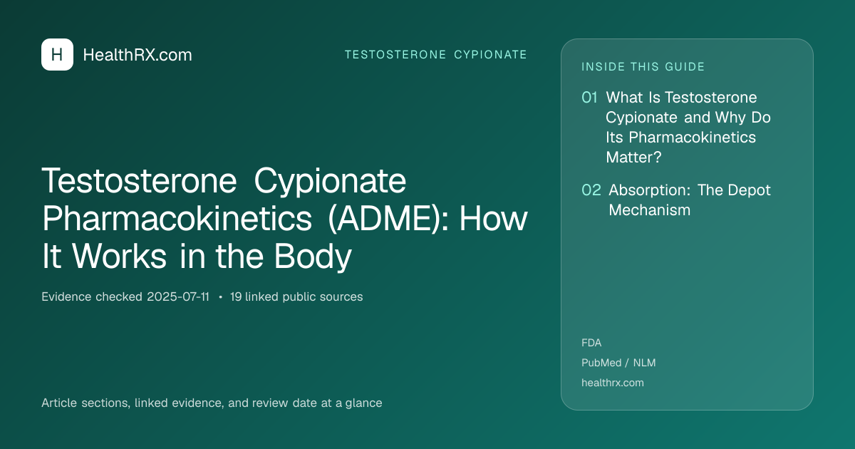 Evidence overview for Testosterone Cypionate Pharmacokinetics (ADME): How It Works in the Body