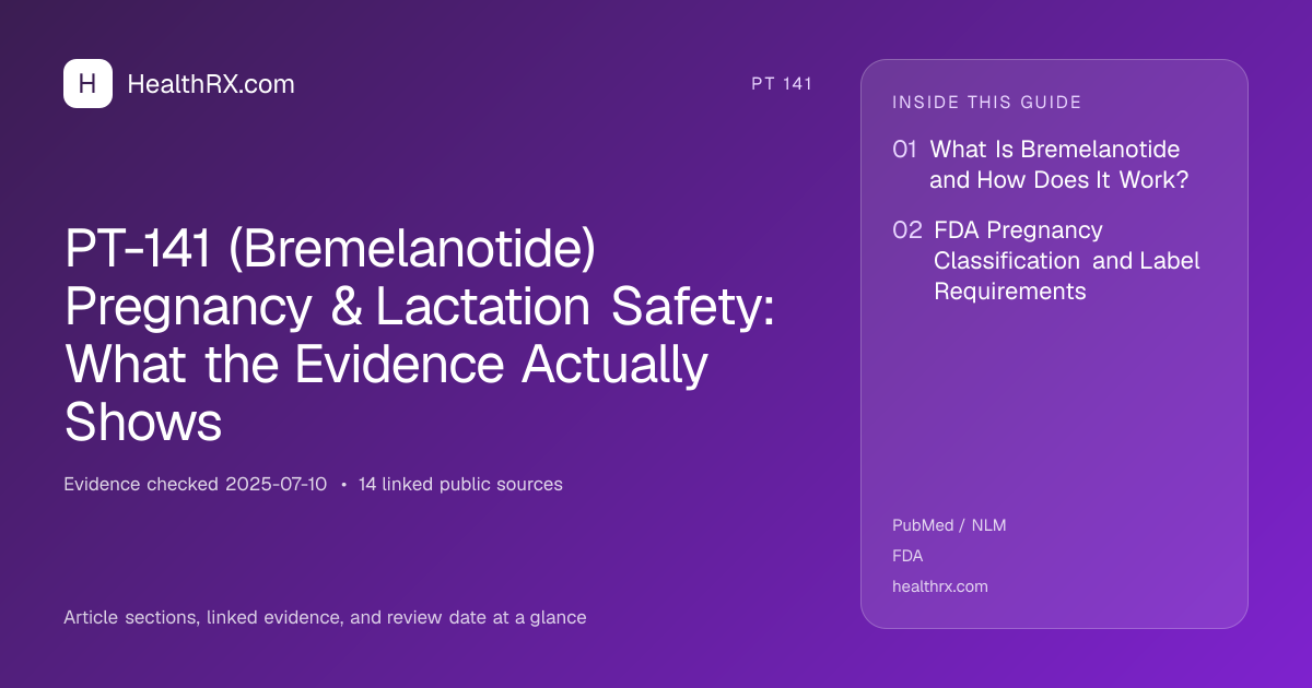 Evidence overview for PT-141 (Bremelanotide) Pregnancy & Lactation Safety: What the Evidence Actually Shows