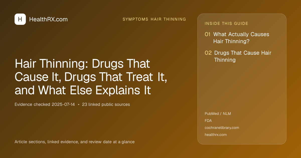Evidence overview for Hair Thinning: Drugs That Cause It, Drugs That Treat It, and What Else Explains It