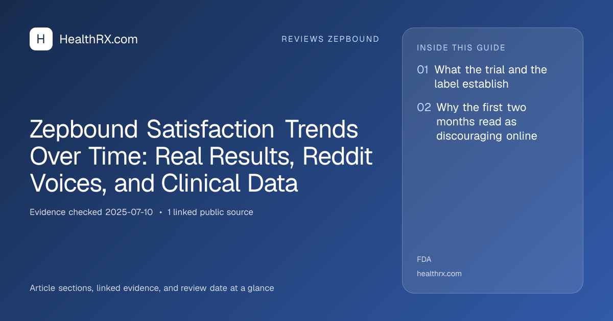 Evidence overview for Zepbound Satisfaction Trends Over Time: Real Results, Reddit Voices, and Clinical Data