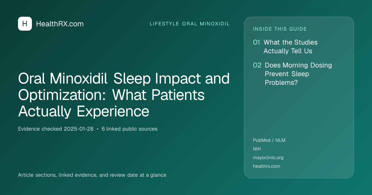 Evidence overview for lifestyle oral minoxidil: Oral Minoxidil Sleep Impact and Optimization: What Patients Actually Experience