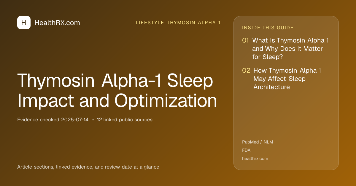 Evidence overview for Thymosin Alpha-1 Sleep Impact and Optimization