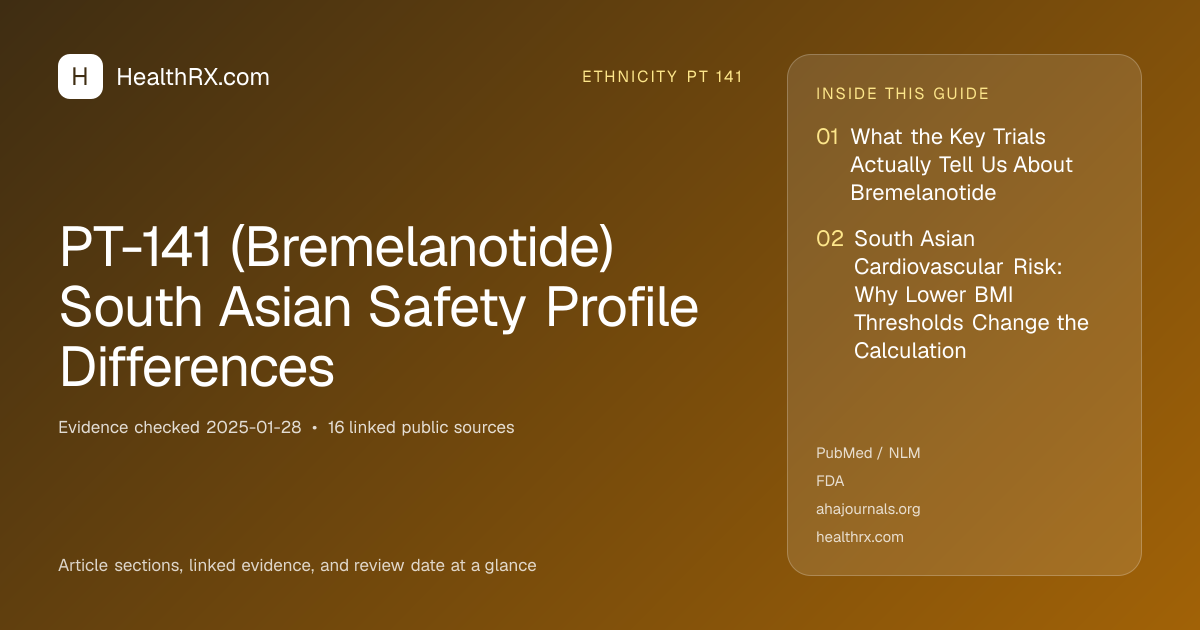 Evidence overview for PT-141 (Bremelanotide) South Asian Safety Profile Differences