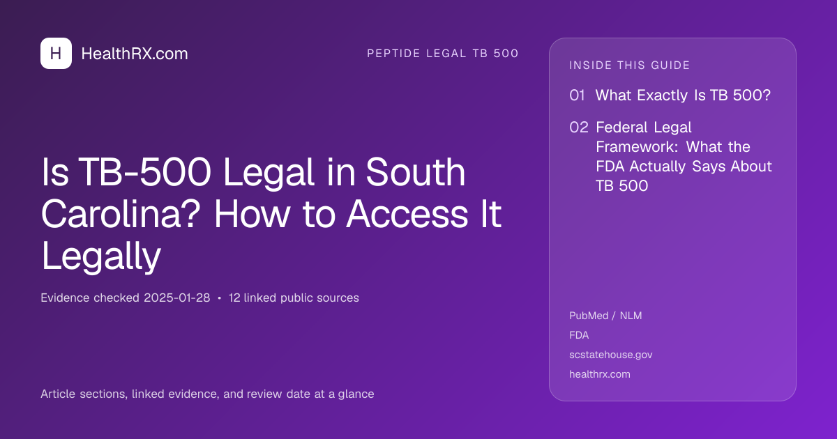 Evidence overview for Is TB-500 Legal in South Carolina? How to Access It Legally