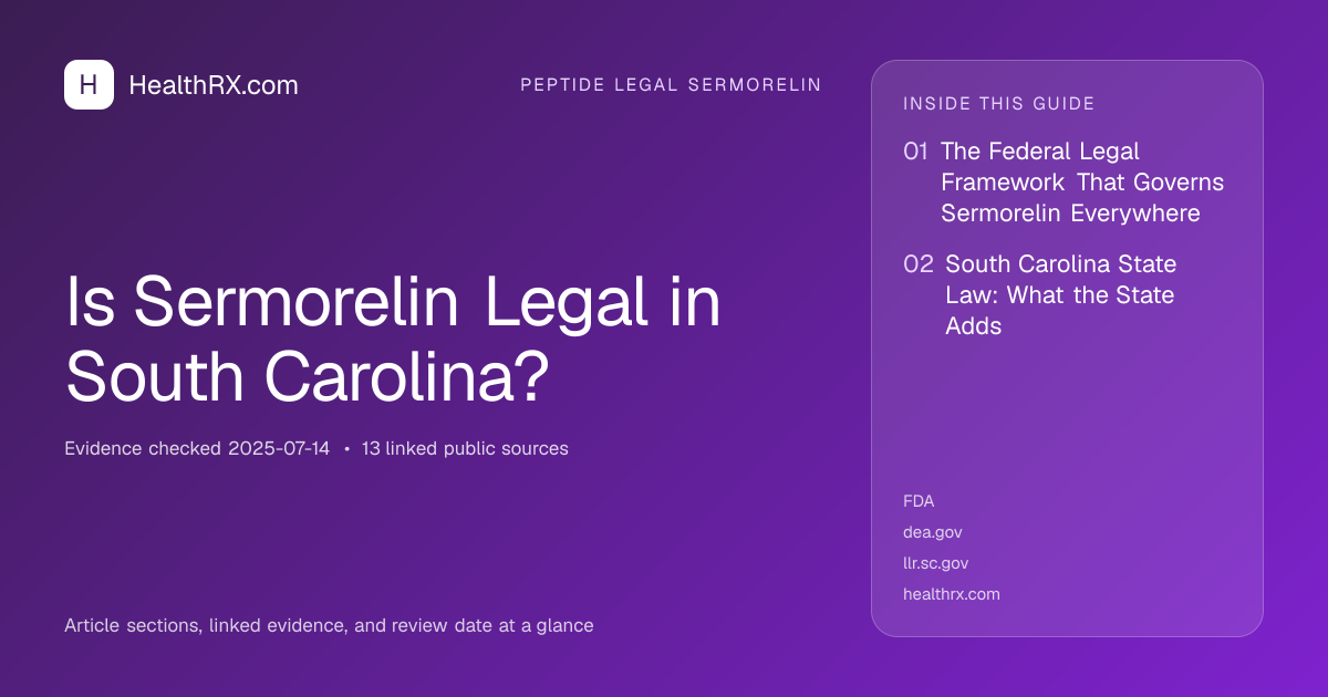 Evidence overview for Is Sermorelin Legal in South Carolina?