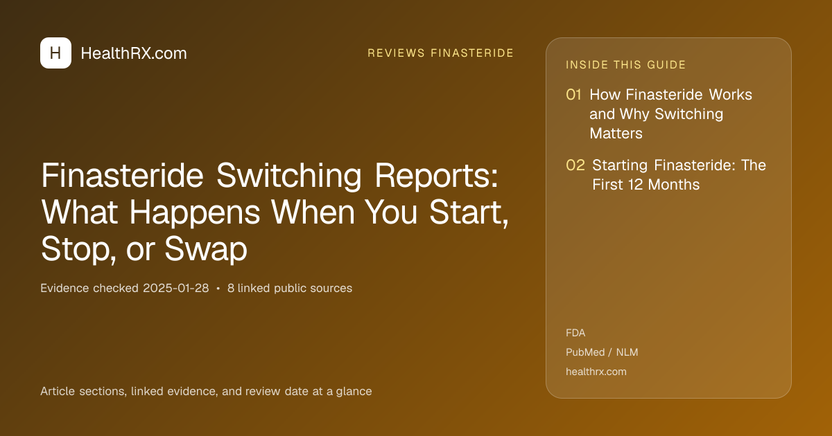 Evidence overview for reviews finasteride: Finasteride Switching Reports: What Happens When You Start, Stop, or Swap