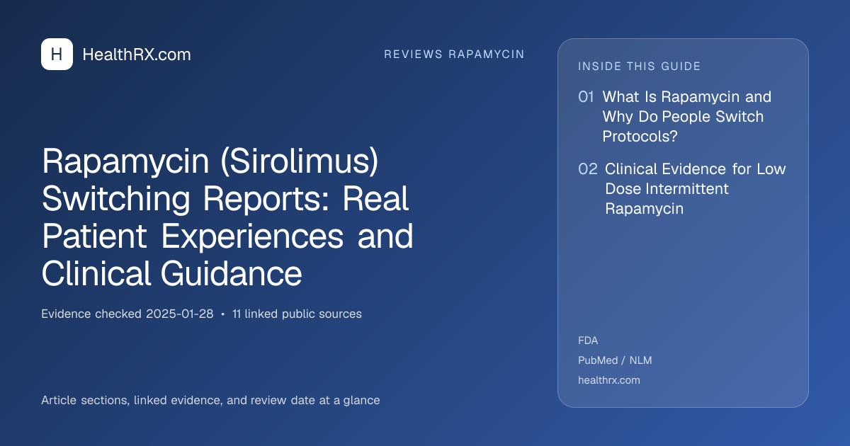 Evidence overview for Rapamycin (Sirolimus) Switching Reports: Real Patient Experiences and Clinical Guidance