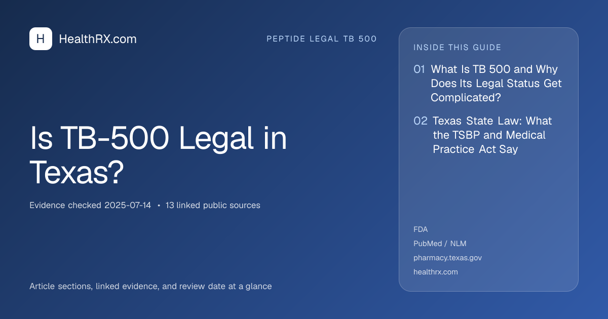 Evidence overview for Is TB-500 Legal in Texas?