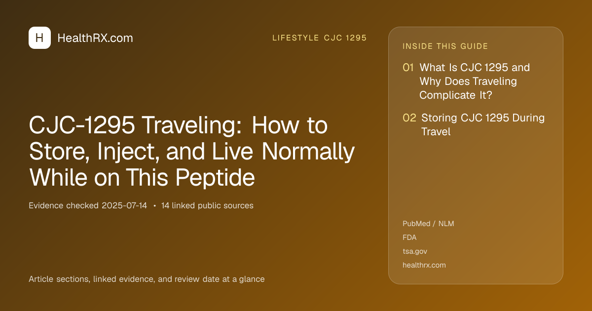 Evidence overview for CJC-1295 Traveling: How to Store, Inject, and Live Normally While on This Peptide