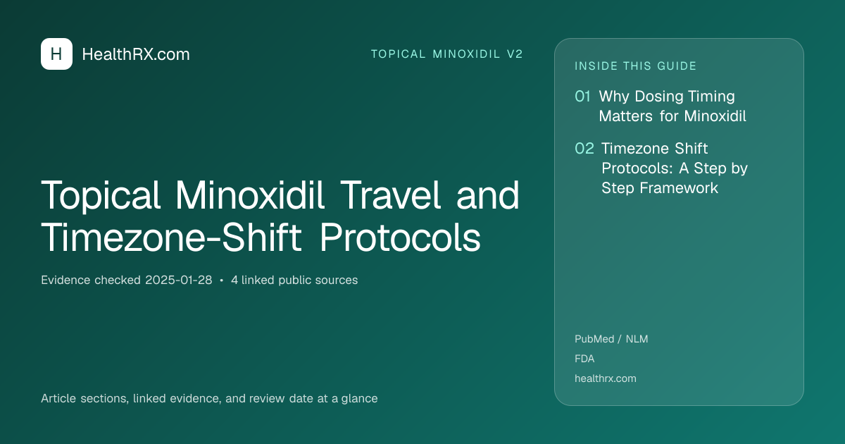 Evidence overview for topical minoxidil v2: Topical Minoxidil Travel and Timezone-Shift Protocols