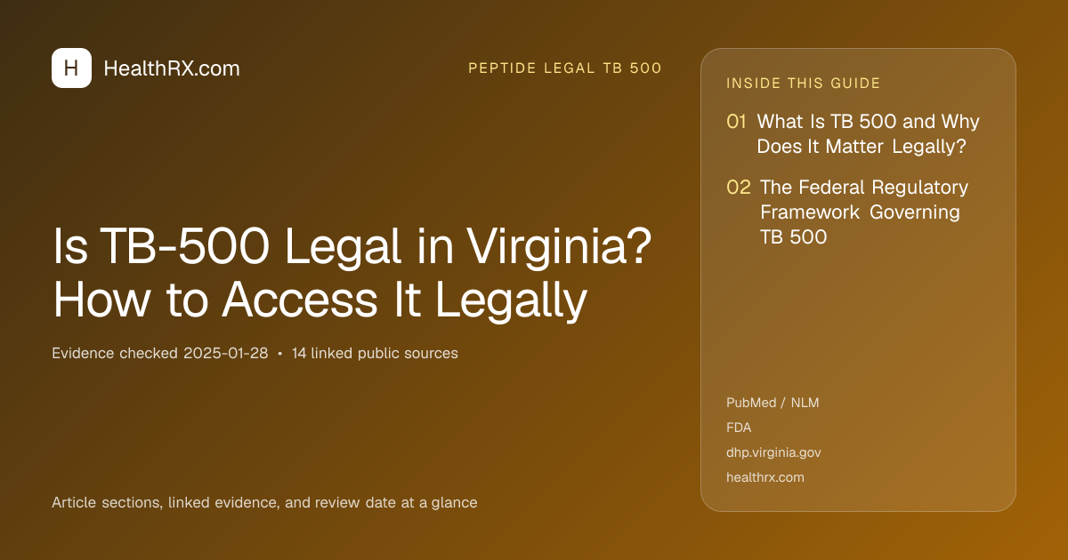Evidence overview for Is TB-500 Legal in Virginia? How to Access It Legally