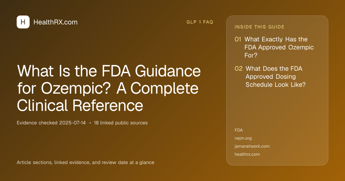 Evidence overview for What Is the FDA Guidance for Ozempic? A Complete Clinical Reference