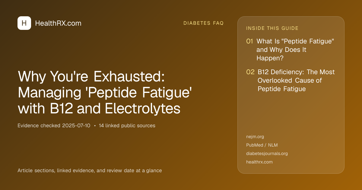 Evidence overview for Why You're Exhausted: Managing 'Peptide Fatigue' with B12 and Electrolytes