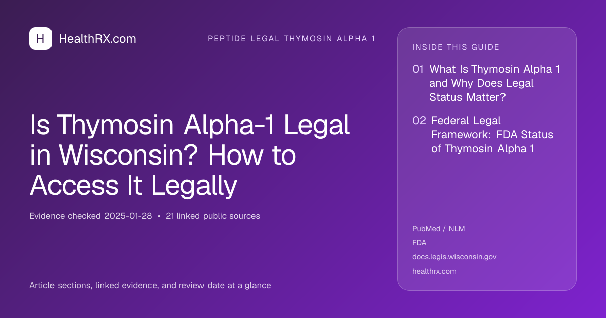 Evidence overview for Is Thymosin Alpha-1 Legal in Wisconsin? How to Access It Legally