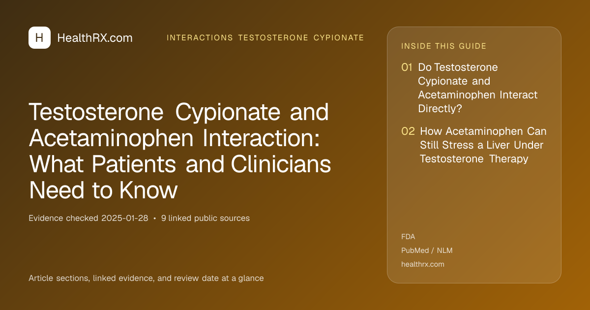 Evidence overview for Testosterone Cypionate and Acetaminophen Interaction: What Patients and Clinicians Need to Know
