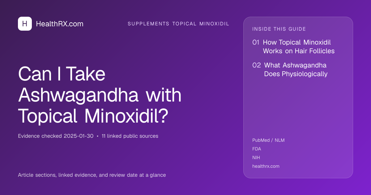 Evidence overview for supplements topical minoxidil: Can I Take Ashwagandha with Topical Minoxidil?