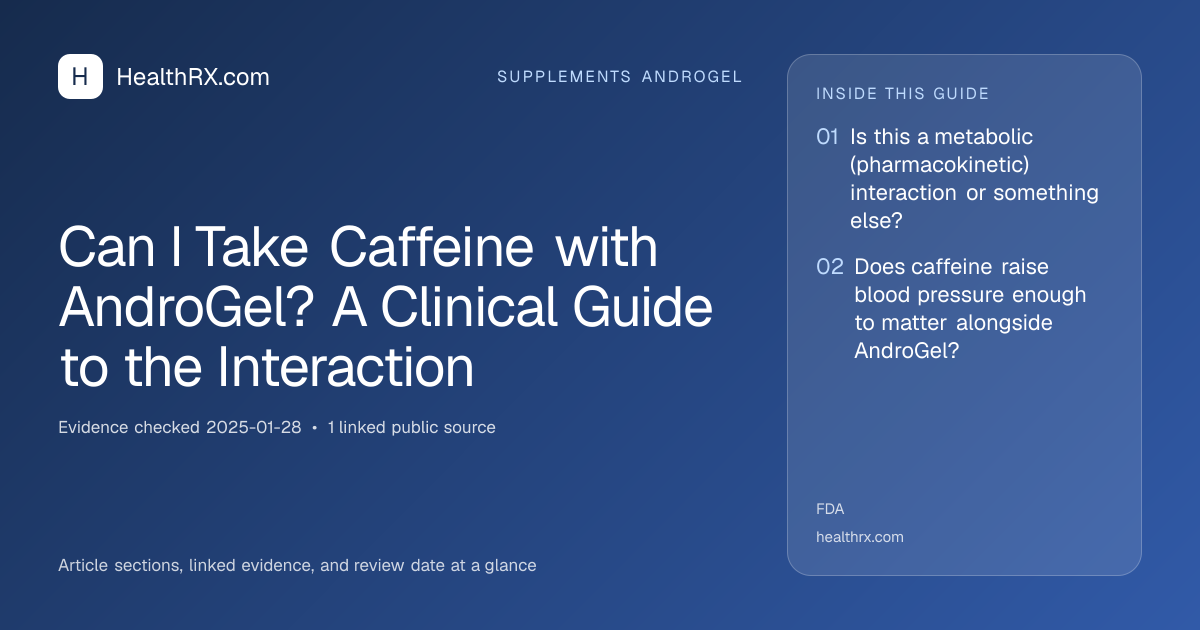 Evidence overview for Can I Take Caffeine with AndroGel? A Clinical Guide to the Interaction
