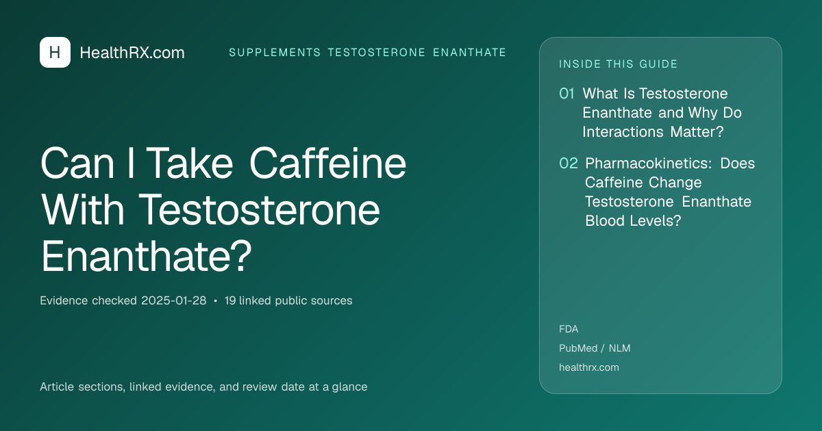 Evidence overview for Can I Take Caffeine With Testosterone Enanthate?
