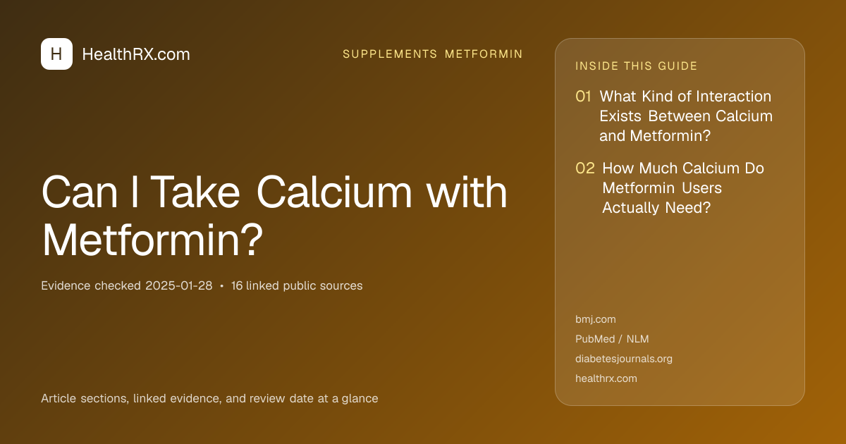 Evidence overview for supplements metformin: Can I Take Calcium with Metformin?