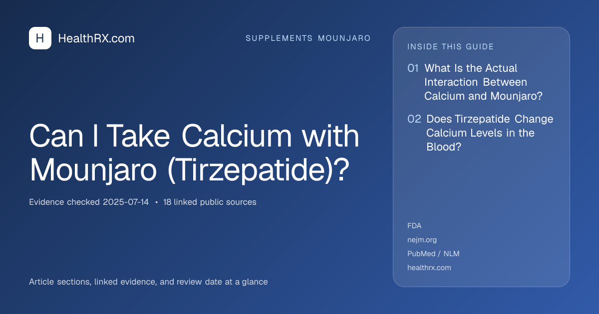 Evidence overview for Can I Take Calcium with Mounjaro (Tirzepatide)?