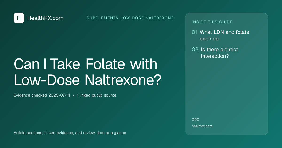 Evidence overview for supplements low dose naltrexone: Can I Take Folate with Low-Dose Naltrexone?