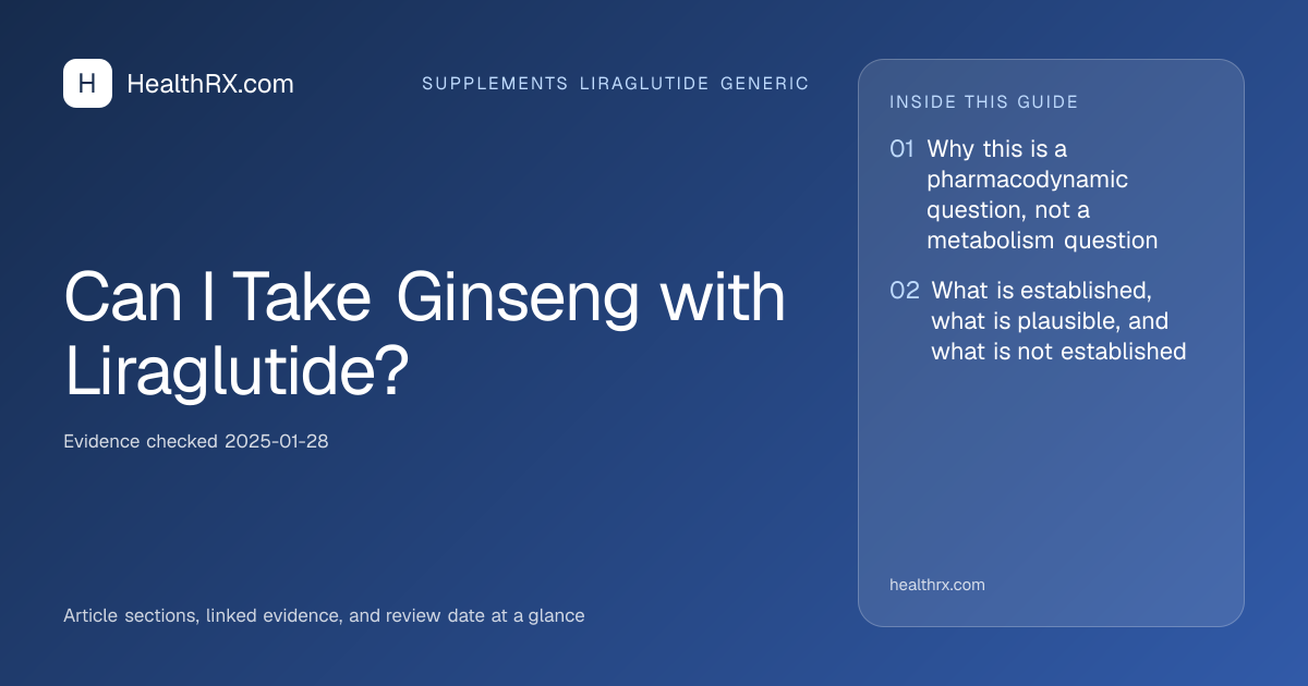 Evidence overview for Can I Take Ginseng with Liraglutide?