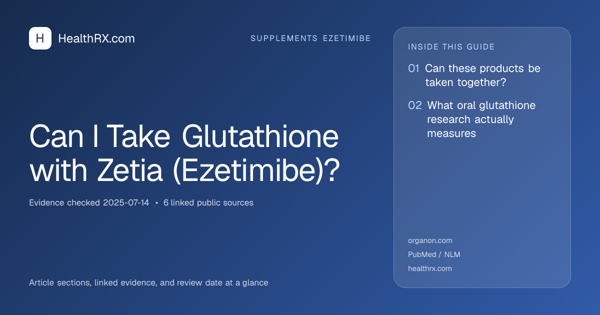 Evidence overview for supplements ezetimibe: Can I Take Glutathione with Zetia (Ezetimibe)?