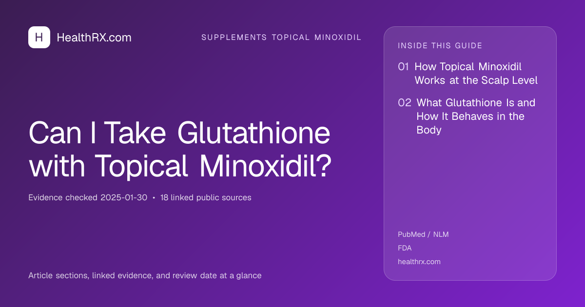 Evidence overview for supplements topical minoxidil: Can I Take Glutathione with Topical Minoxidil?