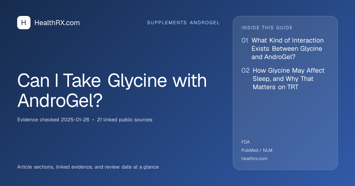 Evidence overview for Can I Take Glycine with AndroGel?