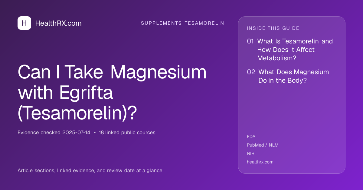 Evidence overview for Can I Take Magnesium with Egrifta (Tesamorelin)?