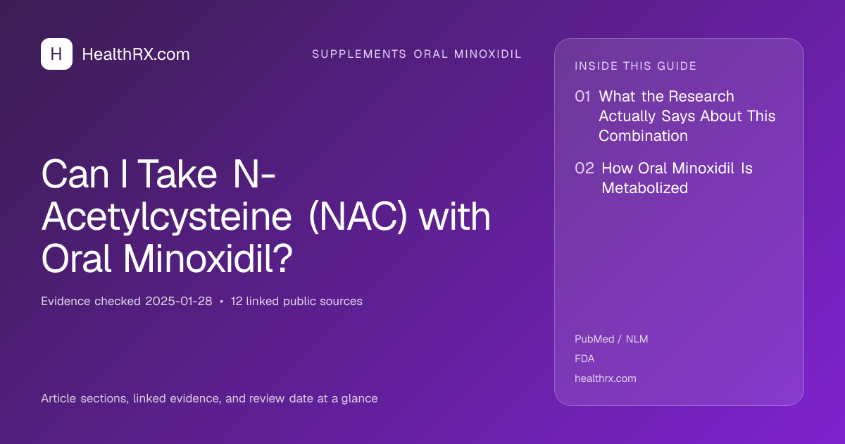 Evidence overview for supplements oral minoxidil: Can I Take N-Acetylcysteine (NAC) with Oral Minoxidil?