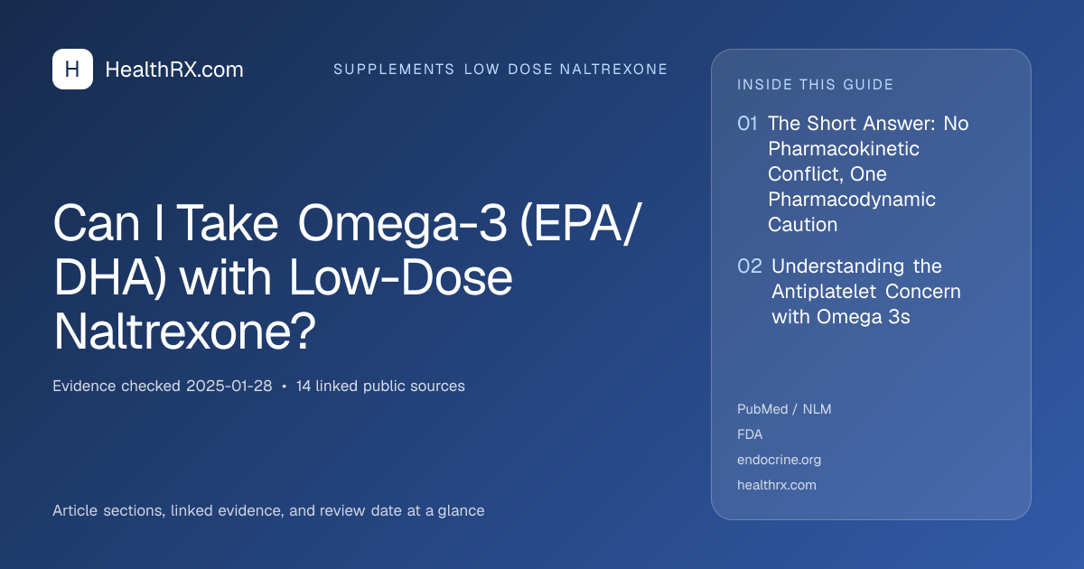 Evidence overview for supplements low dose naltrexone: Can I Take Omega-3 (EPA/DHA) with Low-Dose Naltrexone?