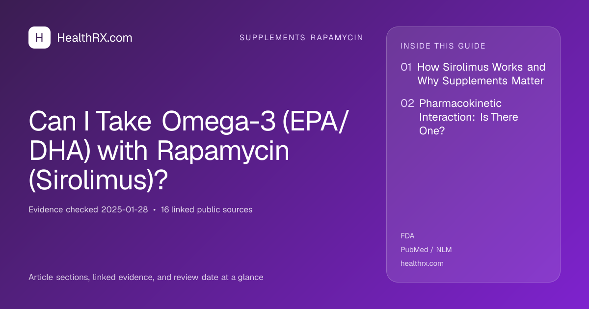 Evidence overview for supplements rapamycin: Can I Take Omega-3 (EPA/DHA) with Rapamycin (Sirolimus)?