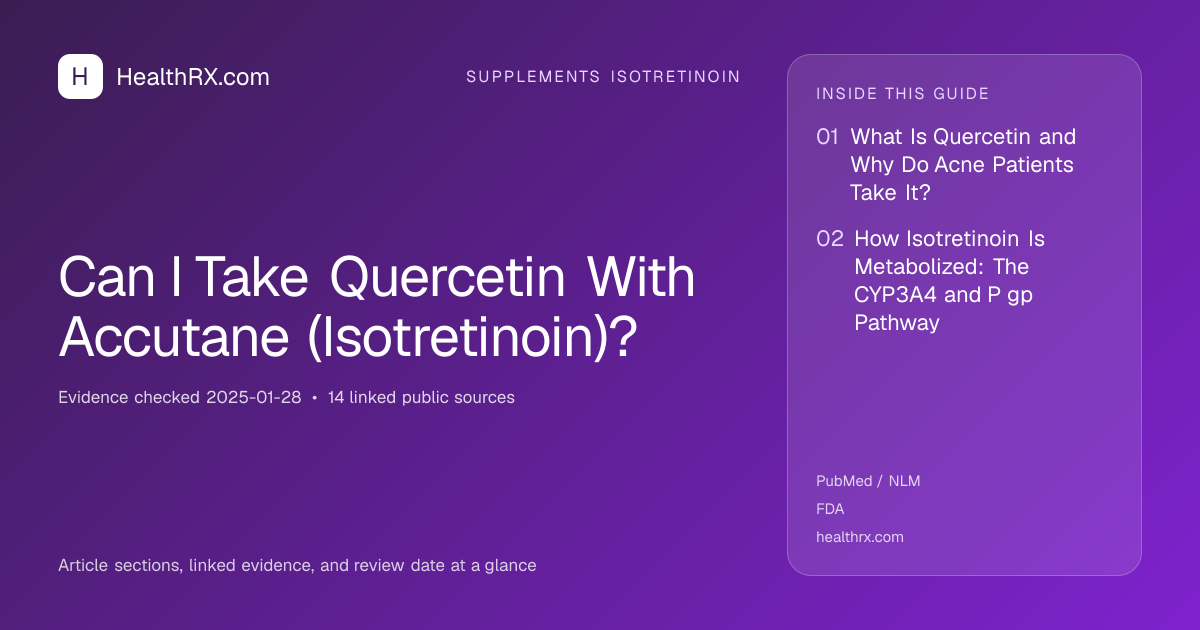 Evidence overview for supplements isotretinoin: Can I Take Quercetin With Accutane (Isotretinoin)?
