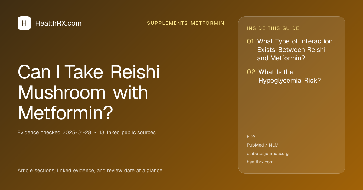 Evidence overview for supplements metformin: Can I Take Reishi Mushroom with Metformin?