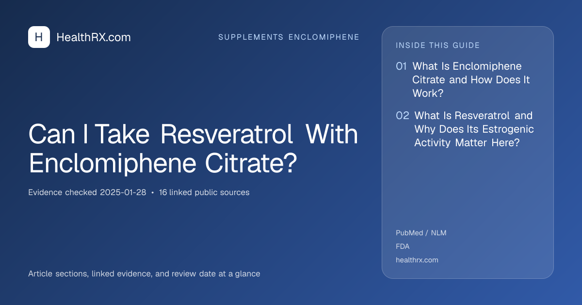 Evidence overview for Can I Take Resveratrol With Enclomiphene Citrate?