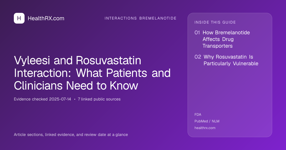 Evidence overview for interactions bremelanotide: Vyleesi and Rosuvastatin Interaction: What Patients and Clinicians Need to Know