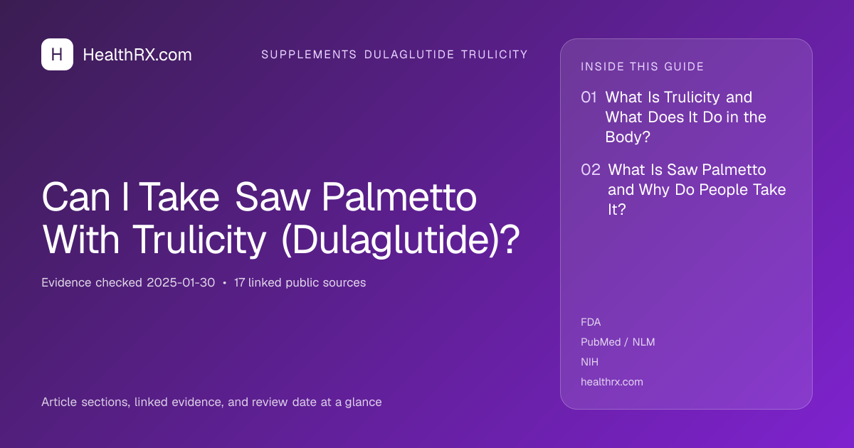 Evidence overview for Can I Take Saw Palmetto With Trulicity (Dulaglutide)?