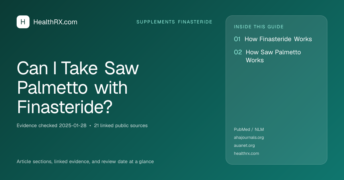 Evidence overview for supplements finasteride: Can I Take Saw Palmetto with Finasteride?