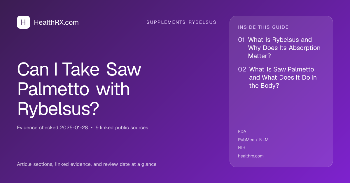 Evidence overview for Can I Take Saw Palmetto with Rybelsus?