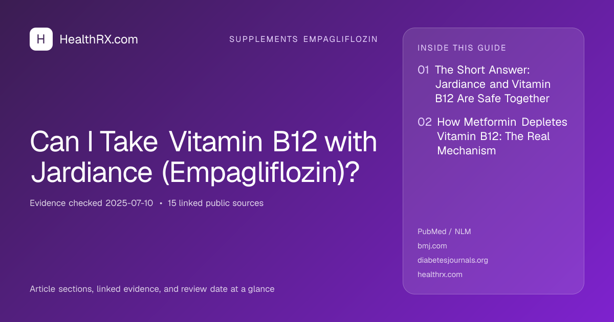 Evidence overview for supplements empagliflozin: Can I Take Vitamin B12 with Jardiance (Empagliflozin)?