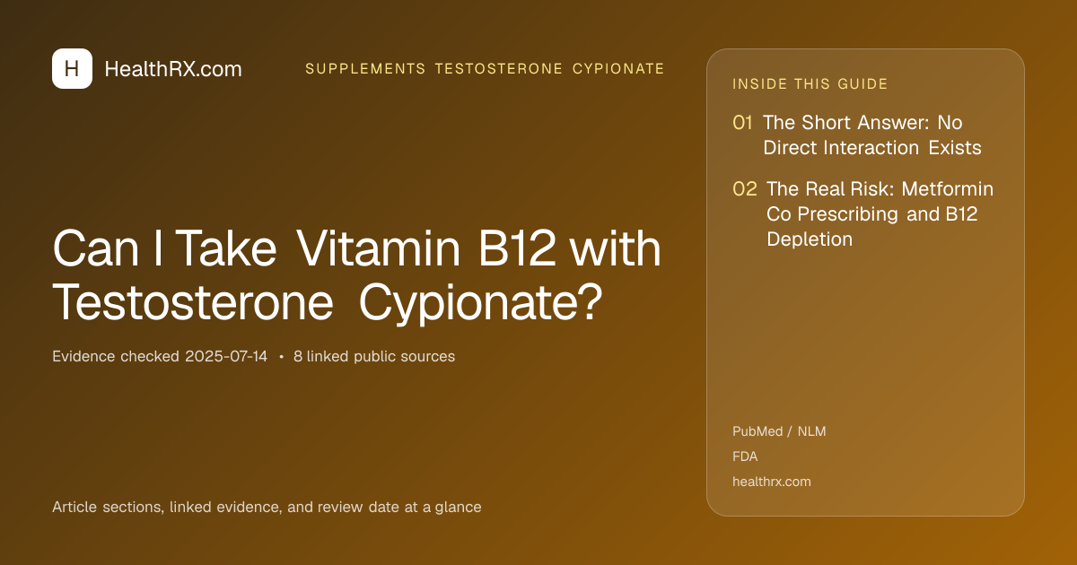 Evidence overview for Can I Take Vitamin B12 with Testosterone Cypionate?