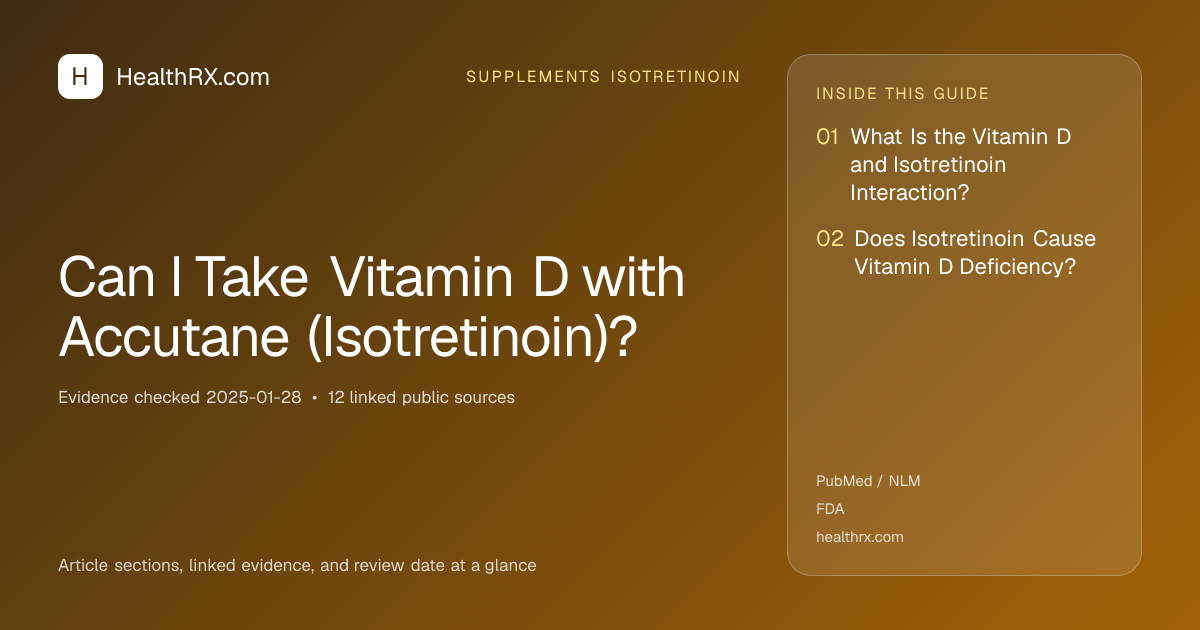 Evidence overview for supplements isotretinoin: Can I Take Vitamin D with Accutane (Isotretinoin)?