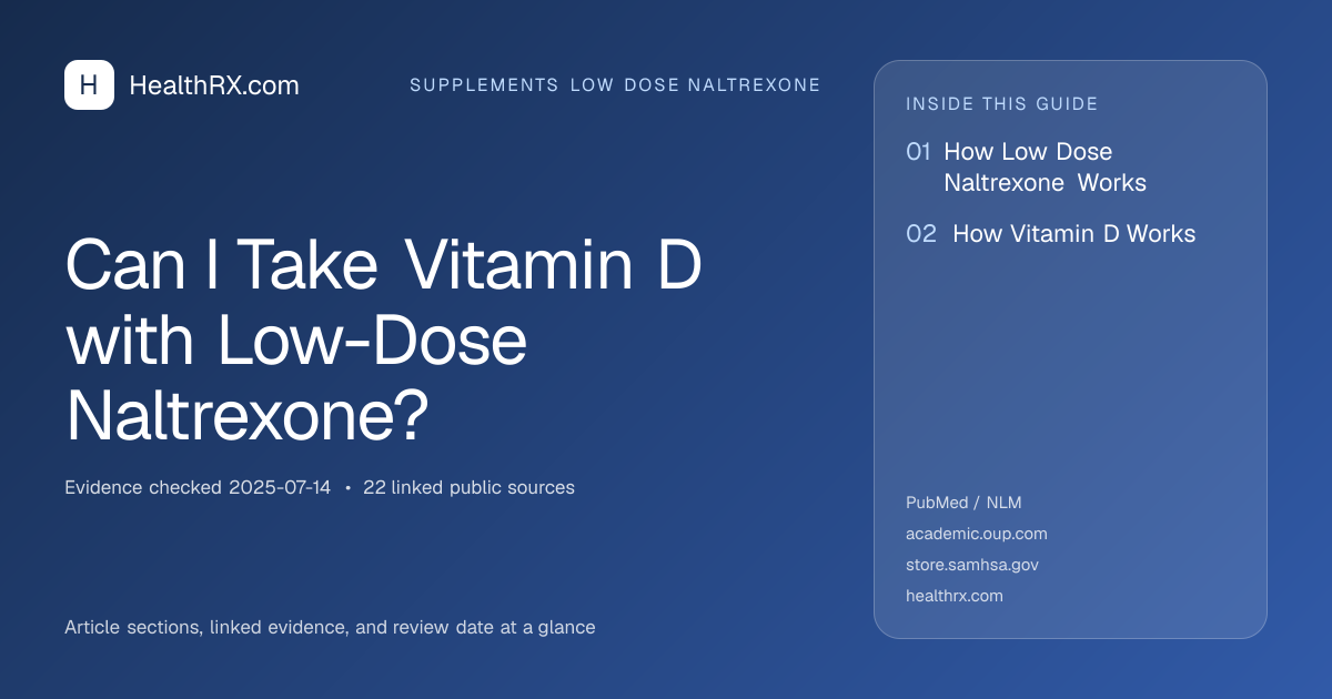 Evidence overview for supplements low dose naltrexone: Can I Take Vitamin D with Low-Dose Naltrexone?