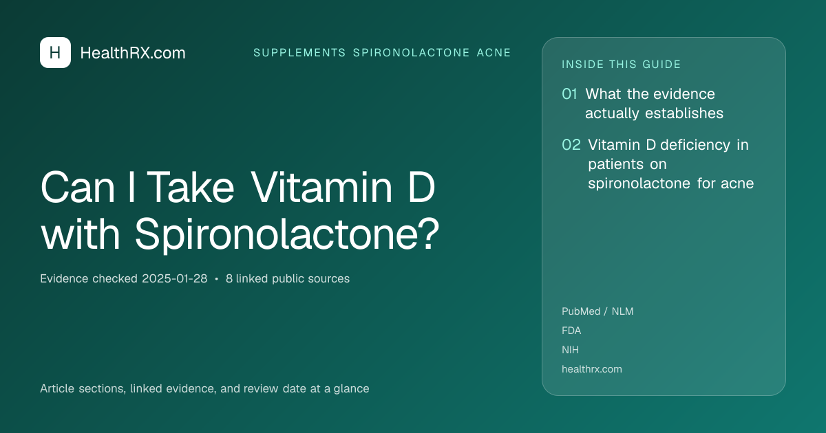 Evidence overview for supplements spironolactone acne: Can I Take Vitamin D with Spironolactone?