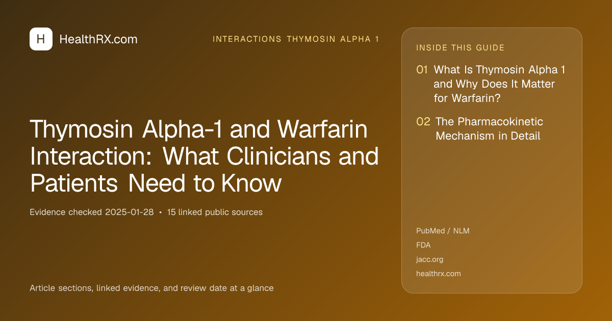 Evidence overview for Thymosin Alpha-1 and Warfarin Interaction: What Clinicians and Patients Need to Know
