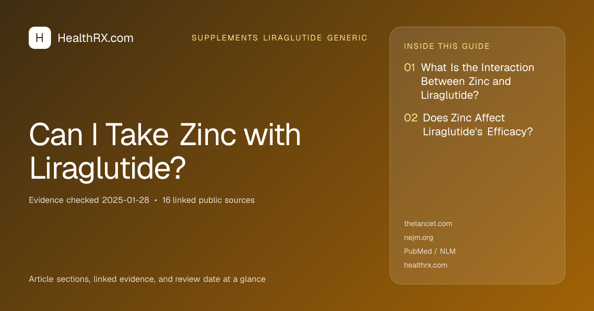 Evidence overview for Can I Take Zinc with Liraglutide?