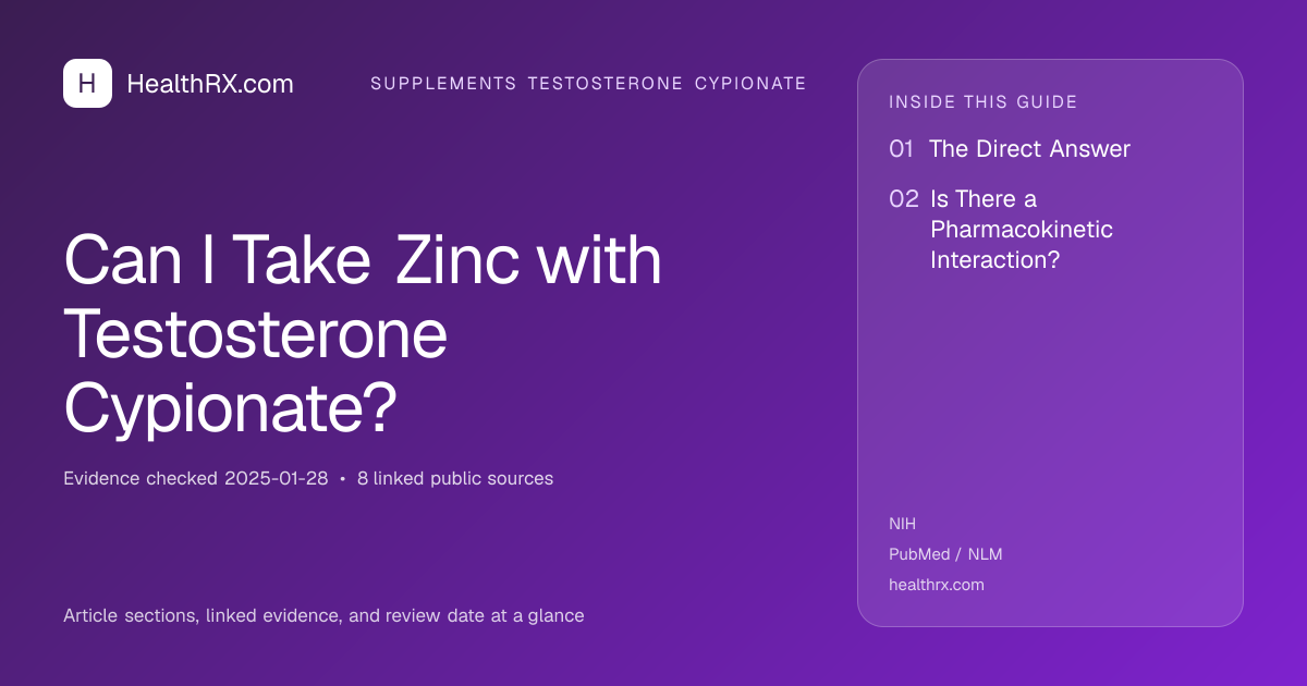Evidence overview for Can I Take Zinc with Testosterone Cypionate?